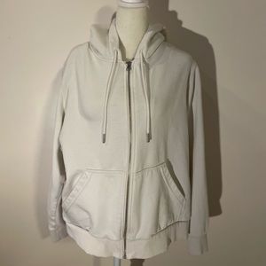 White H&M zip-up jacket M